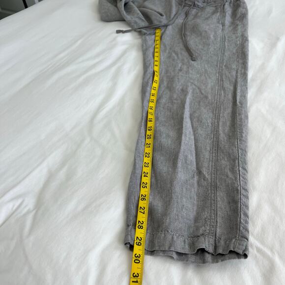 J. Jill Love Linen Gray Taupe Drawstring Relaxed Fit Ankle Pull On Pants Small - Picture 6 of 10